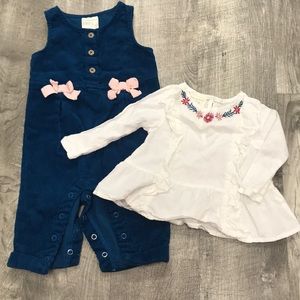 Baby girl coverall set